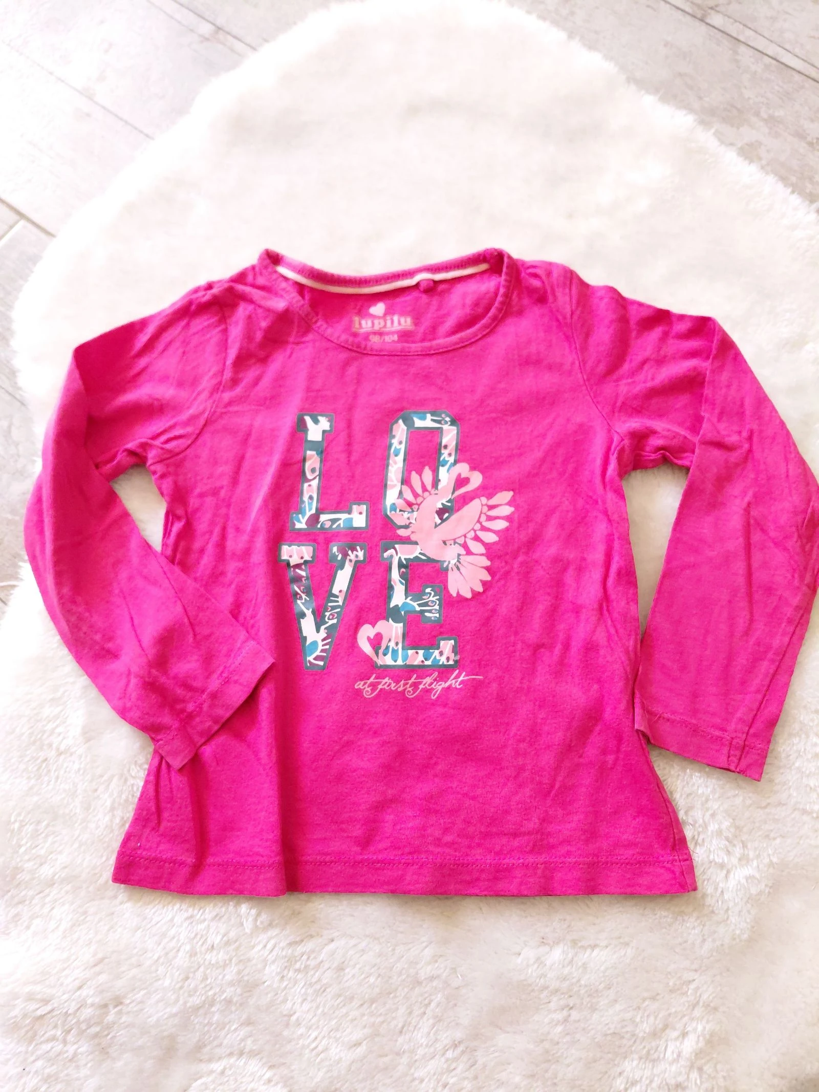 T-shirt manches longues rose fuchsia lupilu 4 ans 